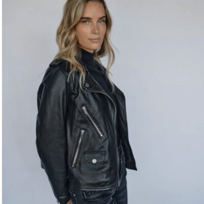 Mosmosh Mitchel mol leather jacket, black